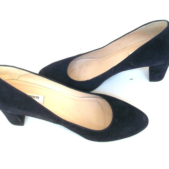 L.K.Bennett Sloane Square London Near-New-Navy Suede Classic High Heel Pumps - Picture 3 of 8